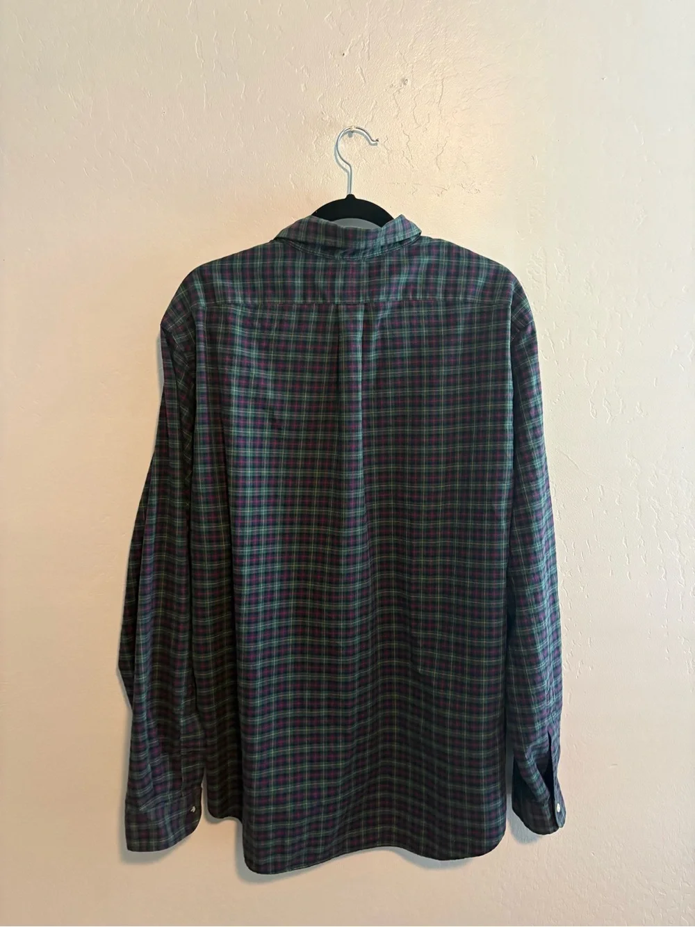 Polo by Ralph Lauren Green and Purple Plaid Button-Down Shirt